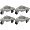 Mapp Caster Set of 4 Hvy Dty Tri-Wheel Dollies W/ 2" Rubber Wheels, 1,500 Lbs Cap. P2127-4